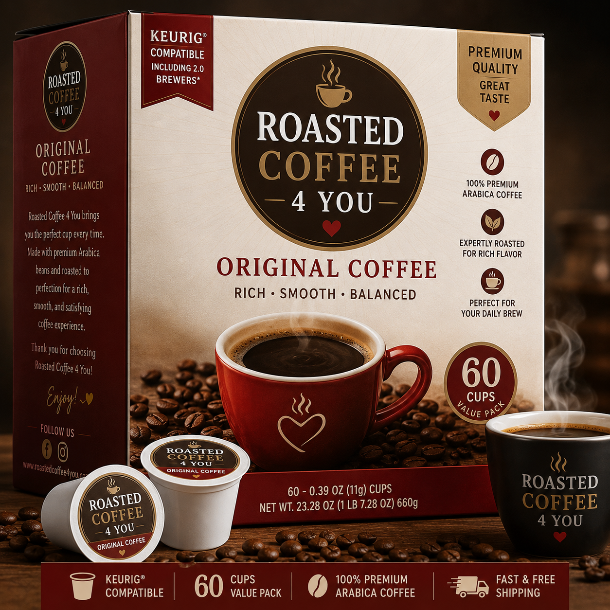 60 Pack Single Serve Coffee Capsules